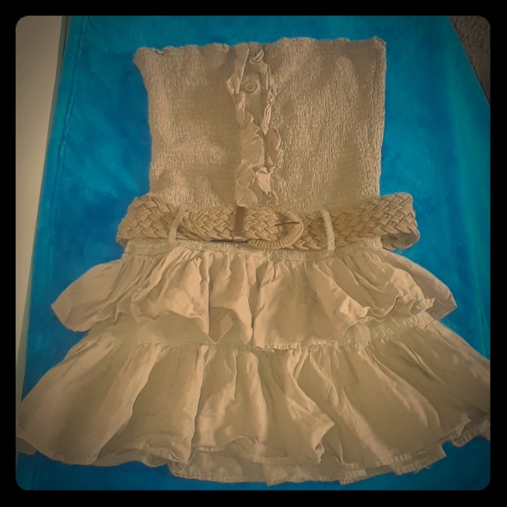 Tan Sleeveless mini dress or shirt